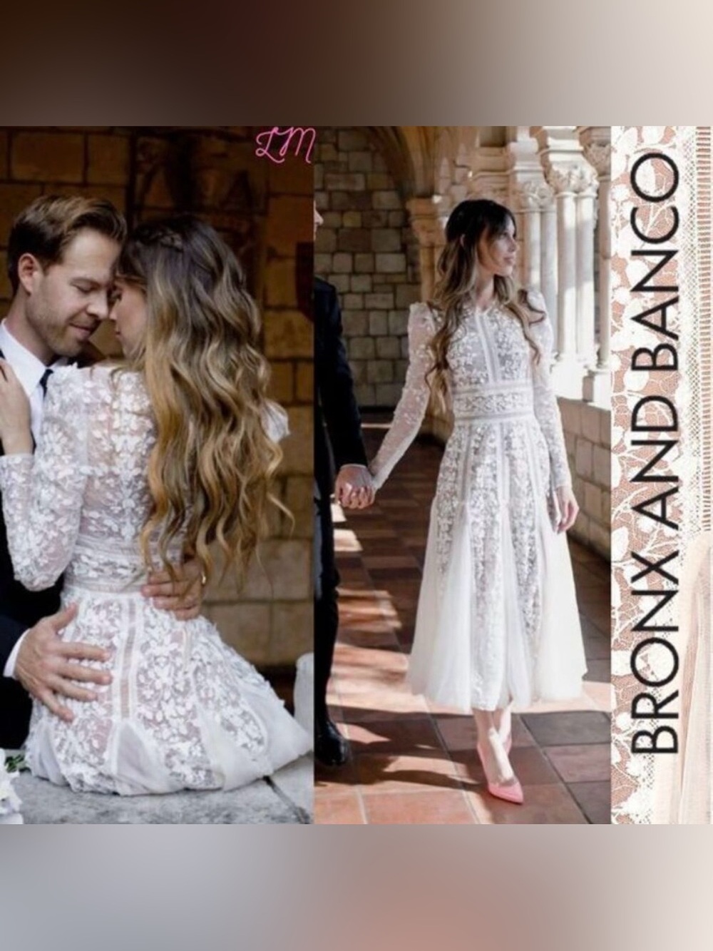 Bronx And Banco Megan Bridal Midi Dress Size M US 6 - Picture 3 of 16